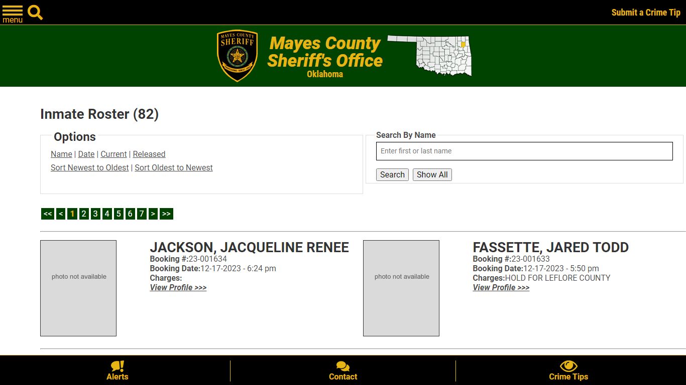 Inmate Roster - Current Inmates Booking Date Descending - Mayes County ...