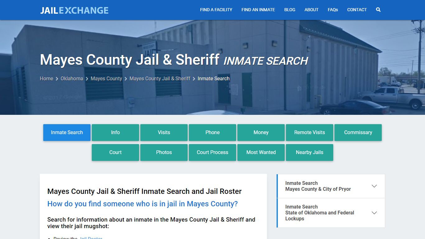Mayes County Jail & Sheriff Inmate Search - Jail Exchange